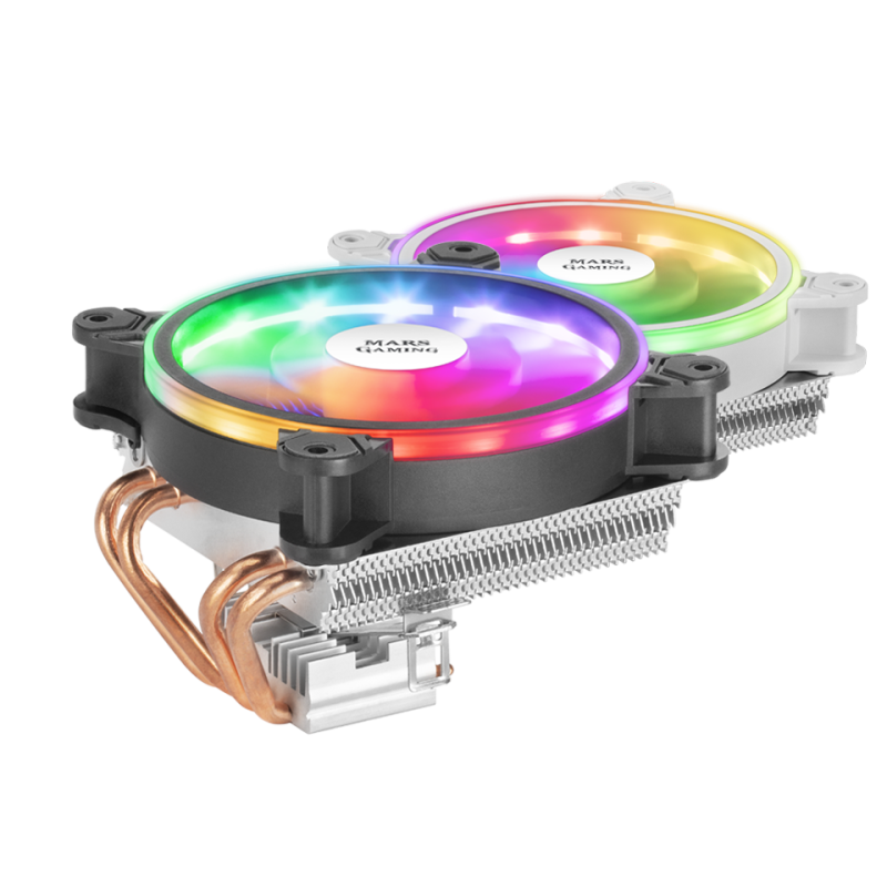 (UP) Cooler MARS GAMING MCPU220 CPU COOLER, ARGb 12CM PWM FAN, 4X HEATPIPE, 140W, WHITE (UP) Cooler MARS GAMING MCPU220 CPU COOLER, ARGb 12CM PWM FAN, 4X HEATPIPE, 140W, WHITE