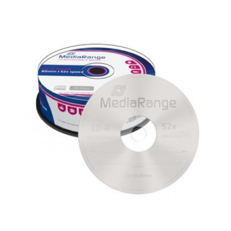 CD-R 700MB 80min 52x Cake 25 Unidades MEDIARANGE