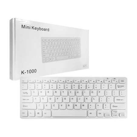 Teclado K-1000 Mini Keyboard USB para PC+MAC Cor Branco