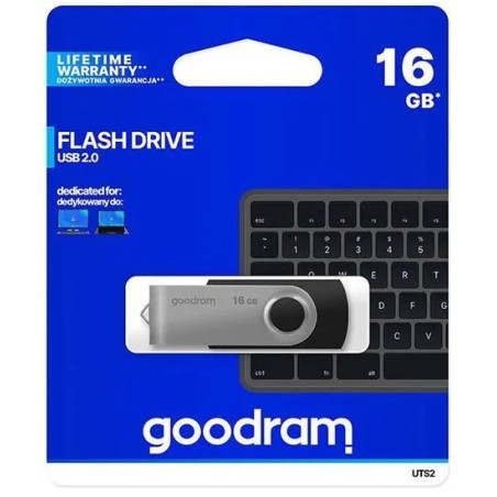 Pen Drive USB 2.0 GOODRAM 16GB UTS2 BLACK USB 2.0 - UTS2-0160K0R11